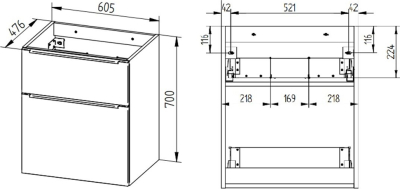 Mereo Mailo, koupelnová skříňka 61 cm, chrom madlo, Multidecor, Zelená Verde CN590SZEV1
