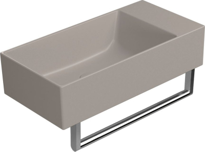 GSI KUBE X keramické umývátko 50x25cm, bez otvoru, pravé/levé, tortora mat 9486005