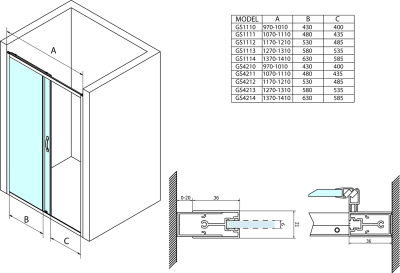Gelco SIGMA SIMPLY sprchové dveře posuvné 1200 mm, čiré sklo GS1112