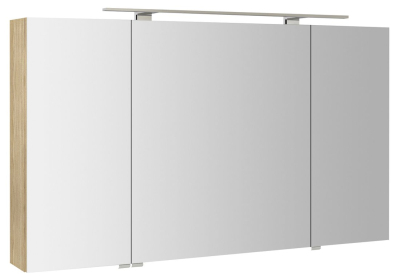 Sapho RIWA galerka s LED osvětlením, 3x dvířka, 121x70x17cm, jilm bardini RIW120-0013