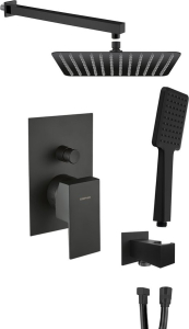 Sapho SPECTRE podomítkový sprchový set s pákovou baterií, 2 výstupy, černá mat 1102-42B-01