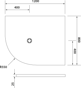 Polysan FLEXIA vanička z litého mramoru čtvrtkruh, s možností úpravy rozměru, 120x80cm, R550, pravá 91291