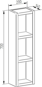 Mereo Aira, koupelnová skříňka 20 cm, horní, policová, Multidecor, Light Select Walnut CN796SLSW1