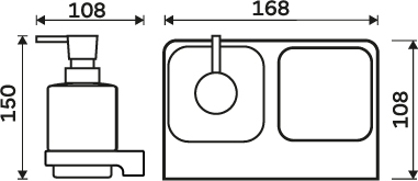 Nimco MAYA černá Dávkovač s pohárkem na kartáčky MAC 2905831C-T-90