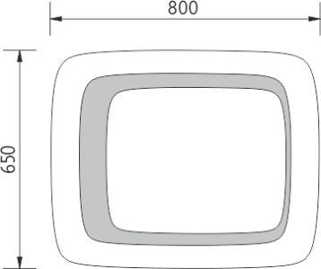 Nimco OBDELNÍKOVÁ - OSTRÉ ROHY LED zrcadlo 650x800 ZP 7001