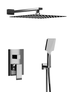 Sapho CUBEMIX podomítkový sprchový set s pákovou baterií, 2 výstupy, vyústění, chrom CM042-01