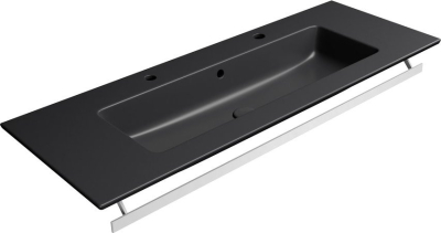 GSI PURA keramické dvojumyvadlo Slim 122x46cm, černá mat 8887226