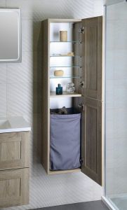 Sapho Prádelní koš do skříně 310x500x230mm, suchý zip, šedá UPK350