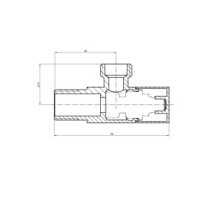 Aqualine Rohový kulový ventil 1/2"x3/8", hranatý, chrom 5318