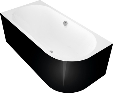 Polysan ASTRA L MONOLITH asymetrická vana 160x75x60cm, bílá/černá 33611MB