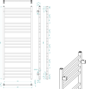 Sapho METRO otopné těleso 600x1510 mm, černá mat IR420TB