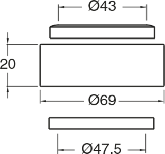 Silfra Podložka mezi umyvadlo a desku, výška 20 mm, chrom WP93051