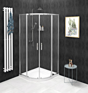 Gelco SIGMA SIMPLY čtvrtkruhová sprchová zástěna 900x900 mm, R550, čiré sklo GS5590