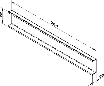 Sapho CHANEL dekorační lišta mezi zásuvky 784x70x20 mm, černá mat DT801