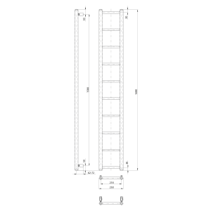 Sapho DINA otopné těleso 250x1680mm, černá mat IR377TB