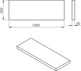 Sapho AVICE deska pod umyvadlo 100x36cm, tl.5cm, dub tmavý AV10611