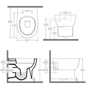 Isvea ABSOLUTE závěsná WC mísa, Rimless, 35x50cm, bílá 10AB02002