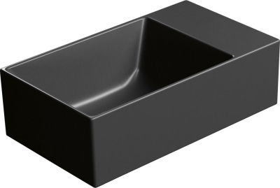 GSI KUBE X keramické umývátko 40x23cm, bez otvoru, pravé/levé, černá mat 9484026
