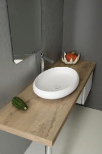 Sapho THIN umyvadlo na desku, Rockstone, 60x40 cm, bílá mat WN213