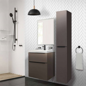 Mereo Mailo, koupelnová skříňka vysoká 170 cm, černé madlo, Multidecor, Dub San remo sand CN594LPBDSAN