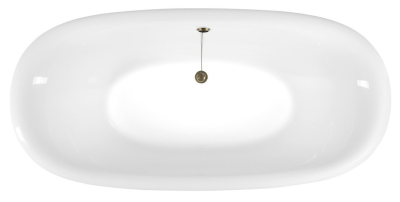 Polysan REGATA volně stojící vana 175x85x61cm, nohy bronz, černá/bílá 10271