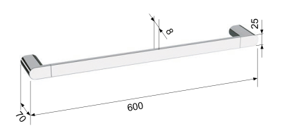 Sapho FLORI držák ručníků 600mm, černá mat RF009/15