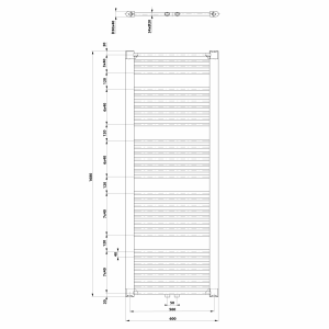 Aqualine DIRECT otopné těleso se středovým připojením, 600x1680mm, 1013 W, bílá ELM66T