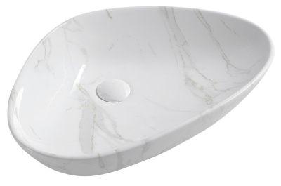 Sapho DALMA keramické umyvadlo na desku, 58, 5x39 cm, carrara MM217