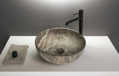 Sapho RONDANE keramické umyvadlo na desku Ø 41cm, breccia mramor AR435BM