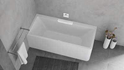 Polysan CASCATA L MONOLITH obdélníková vana 180x80x60cm, kaskáda bílá 73836ML.101