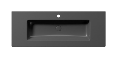 GSI PURA keramické umyvadlo Slim 122x46cm, černá mat 8887126