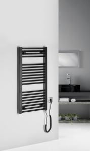 Aqualine DIRECT-E elektrické otopné těleso rovné 450x960 mm, 300 W, černá ILE94TB