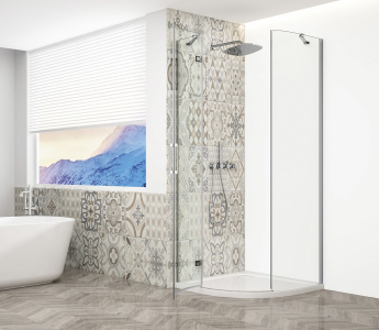 Gelco TRINITY CHROME čtvrtkruhový sprchový kout 900x900mm, čiré sklo, levé GT6590CL-CH