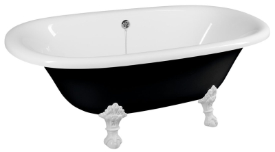 Polysan REGATA volně stojící vana 175x85x61cm, nohy bílé, černá/bílá 10261