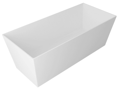 Gelco KVADRIE volně stojící vana 1590x650x550mm, litý mramor, bílá lesk GVKV1590