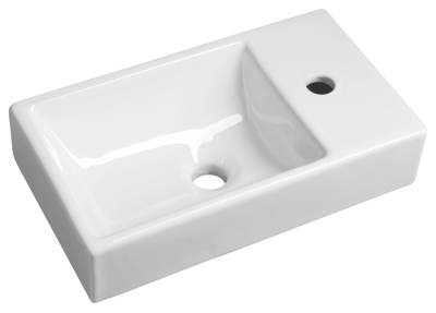 Sapho MINOS keramické umývátko, 45x26cm, baterie vpravo, bílá 4057