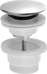 Bruckner Umyvadlová výpust 5/4“, click-clack, velká zátka, 4-45mm, ABS/nerez 151.308.1