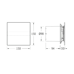 Cata E-100 GT koupelnový ventilátor axiální s časovačem, 8W, potrubí 100mm, bílá 00900100