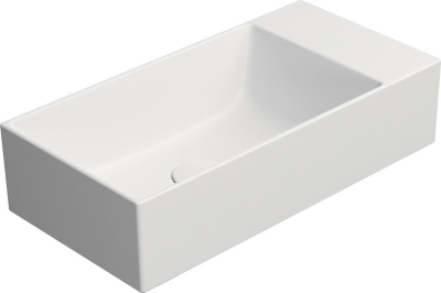 GSI KUBE X keramické umývátko 50x25cm, broušená spodní hrana, bez otvoru, pravé/levé, bílá mat 94869009