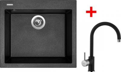 Granitový dřez Sinks CUBE 560 Metalblack + Vitalia GR G9574