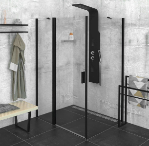 Polysan ZOOM BLACK obdélníkový sprchový kout 1400x800mm L/P varianta ZL1314BZL3280B
