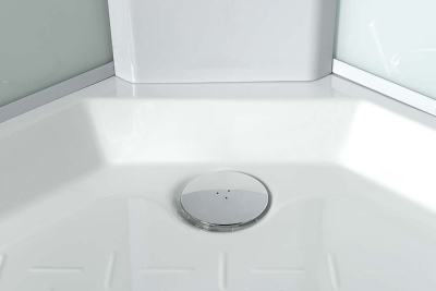 Aqualine AIGO čtvrtkruhový sprchový box 900x900x2040 mm, bílý profil, čiré sklo YB93