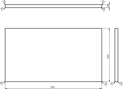 Sapho WOODY deska 900x28x500mm, masiv přírodní dub WD090-70