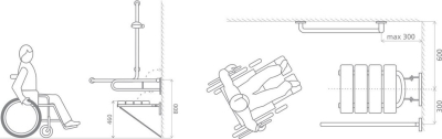 Sapho HANDICAP madlo sklopné 600mm, černá mat XH516B