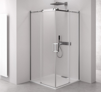 Polysan THRON SQUARE obdélníkový sprchový kout 900x800mm, hranaté pojezdy, rohový vstup TL2980-5002