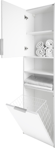 Mereo Vigo, koupelnová skříňka vysoká s košem, 180 cm, dub Riviera CN333
