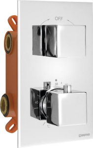 Sapho LATUS podomítkový sprchový set s termostatickou baterií, box, 2 výstupy, chrom 1102-62-21