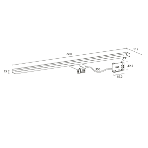 Sapho FELINA LED svítidlo, 12W, 608x15x112mm, IP44, chrom FE060