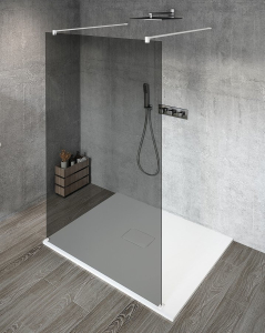 Gelco VARIO WHITE jednodílná sprchová zástěna do prostoru, kouřové sklo, 1400 mm GX1314GX2215