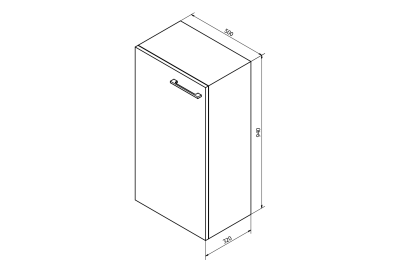 Sapho ESPACE skříňka 50x94x32cm, 1x dvířka, levá/pravá, dub stříbrný ESP851LP